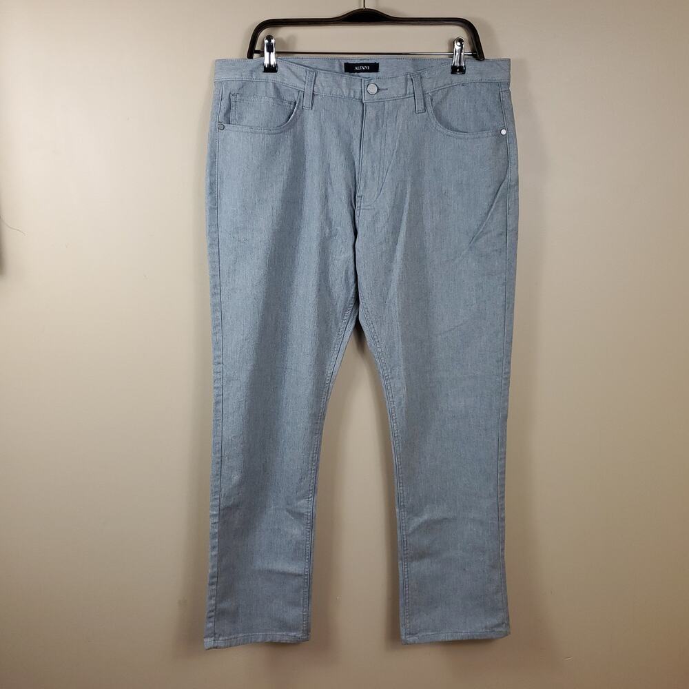 Alfani Mens Jeans Cloud Gray Tapered Fit Straight Size 36x36